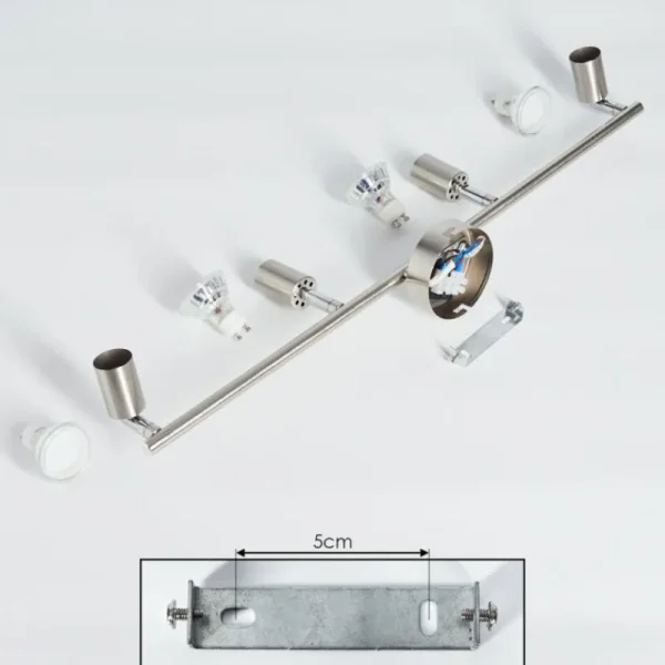 hofstein Plafonnier Oula LED Nickel mat, 4 lumières* Lampes Modernes