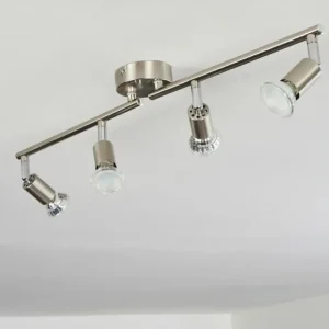 hofstein Plafonnier Oula LED Nickel mat, 4 lumières* Lampes Modernes