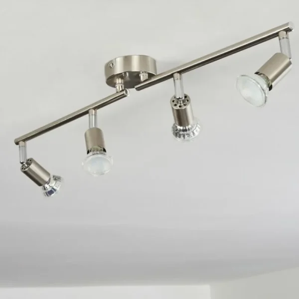 hofstein Plafonnier Oula LED Nickel mat, 4 lumières* Lampes Modernes