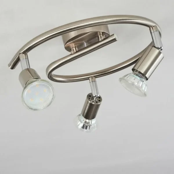 hofstein Plafonnier Oula LED Nickel mat, 3 lumières* Lampes Modernes