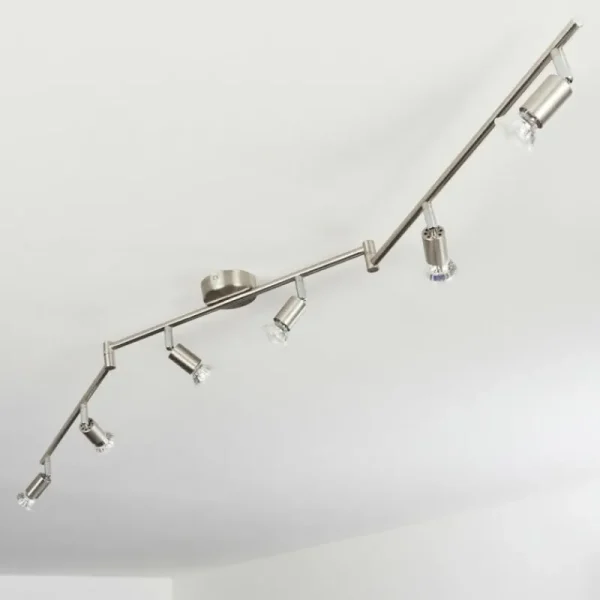 hofstein Plafonnier Oula LED Nickel mat, 6 lumières* Lampes Modernes