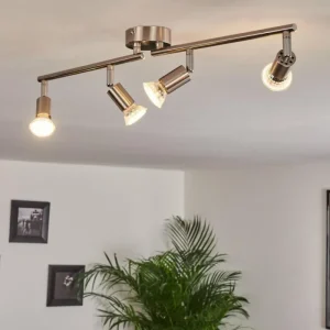 hofstein Plafonnier Oula LED Nickel mat, 4 lumières* Lampes Modernes