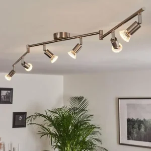 hofstein Plafonnier Oula LED Nickel mat, 6 lumières* Lampes Modernes