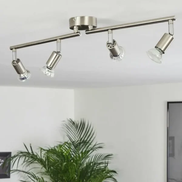 hofstein Plafonnier Oula LED Nickel mat, 4 lumières* Lampes Modernes