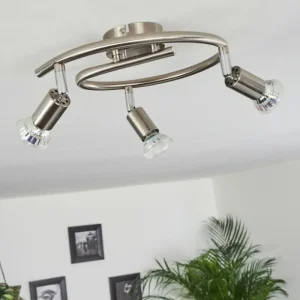 hofstein Plafonnier Oula LED Nickel mat, 3 lumières* Lampes Modernes