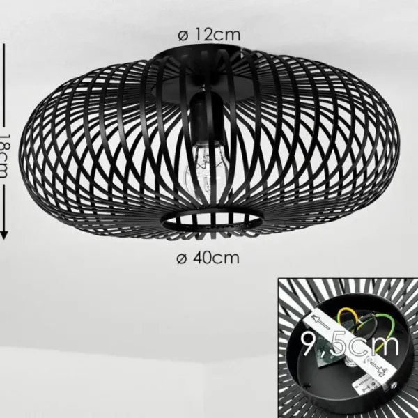 hofstein Plafonnier Ovari Noir, 1 lumière* Lampes Modernes