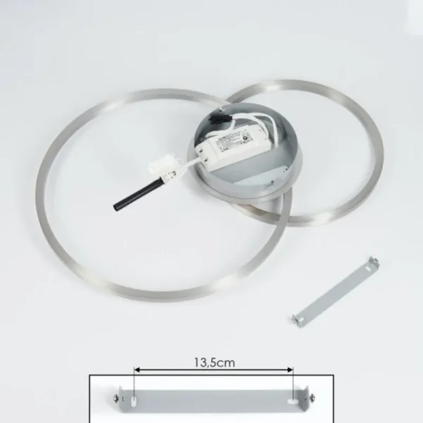 hofstein Plafonnier Ovasta LED Nickel mat, 1 lumière, Télécommandes* Lampes Modernes