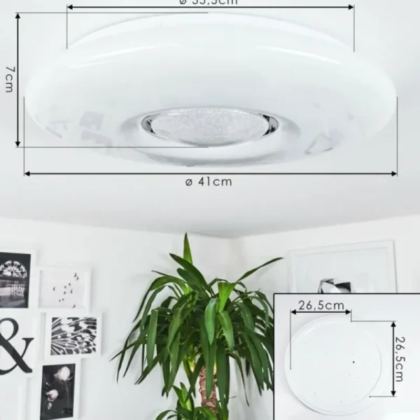 hofstein Plafonnier Page LED Blanc, 2 lumières, Télécommandes, Changeur de couleurs* Lampes Modernes