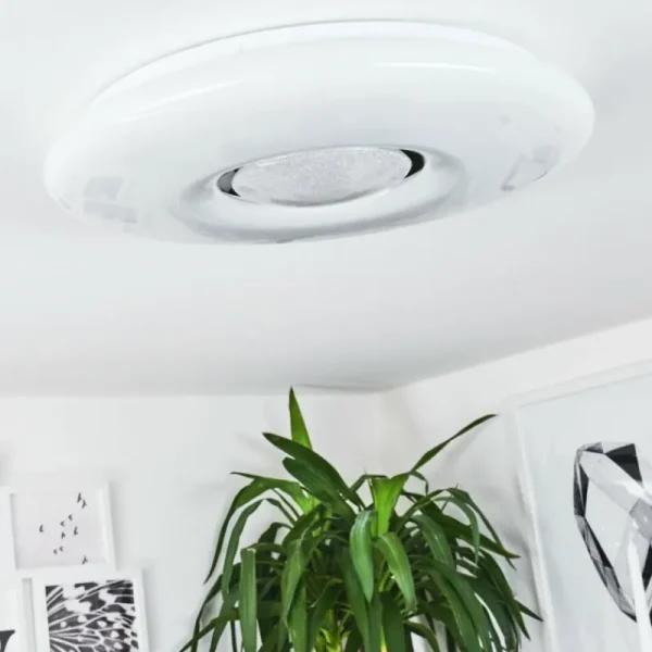 hofstein Plafonnier Page LED Blanc, 2 lumières, Télécommandes, Changeur de couleurs* Lampes Modernes