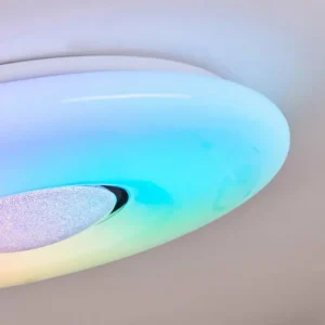 hofstein Plafonnier Page LED Blanc, 2 lumières, Télécommandes, Changeur de couleurs* Lampes Modernes
