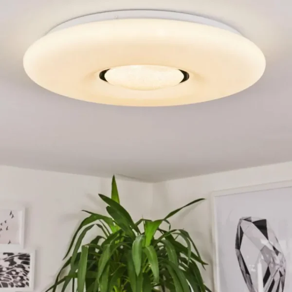 hofstein Plafonnier Page LED Blanc, 2 lumières, Télécommandes, Changeur de couleurs* Lampes Modernes