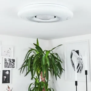 hofstein Plafonnier Page LED Blanc, 2 lumières, Télécommandes, Changeur de couleurs* Lampes Modernes