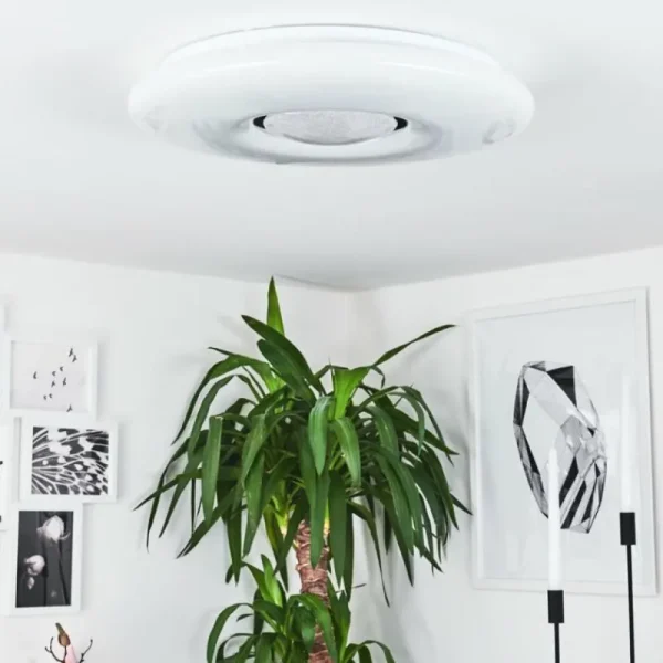 hofstein Plafonnier Page LED Blanc, 2 lumières, Télécommandes, Changeur de couleurs* Lampes Modernes