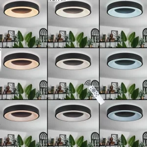 hofstein Plafonnier Palanko LED Blanc, 1 lumière, Télécommandes* Lampes Modernes