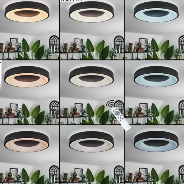 hofstein Plafonnier Palanko LED Blanc, 1 lumière, Télécommandes* Lampes Modernes