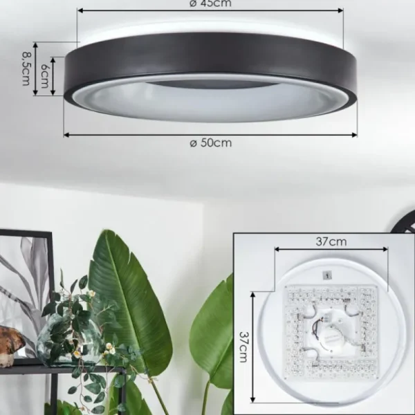 hofstein Plafonnier Palanko LED Blanc, 1 lumière, Télécommandes* Lampes Modernes