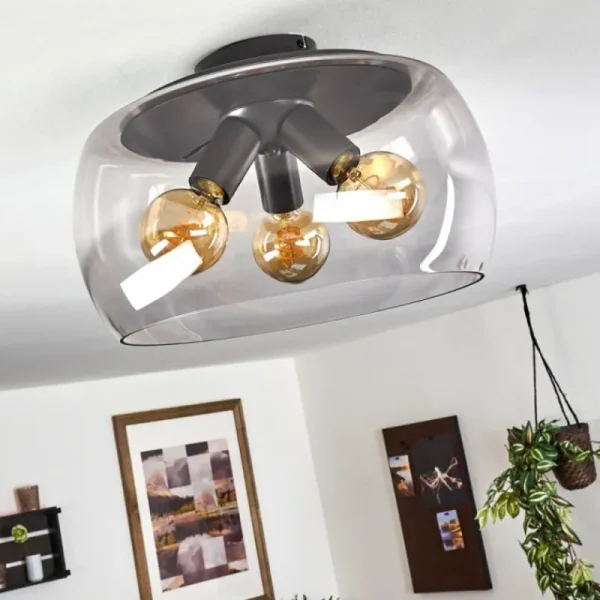 hofstein Plafonnier Palibatz Anthracite, 3 lumières* Lampes Modernes