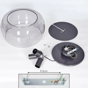 hofstein Plafonnier Palibatz Anthracite, 3 lumières* Lampes Modernes
