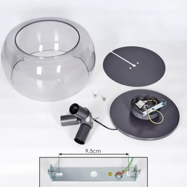 hofstein Plafonnier Palibatz Anthracite, 3 lumières* Lampes Modernes