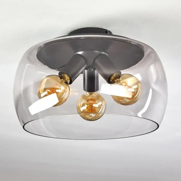 hofstein Plafonnier Palibatz Anthracite, 3 lumières* Lampes Modernes