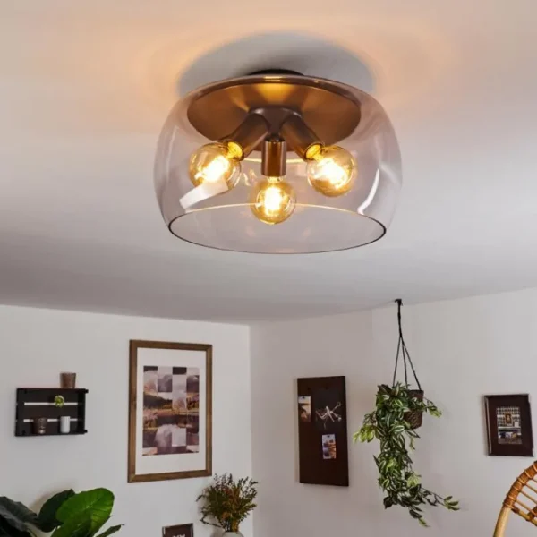 hofstein Plafonnier Palibatz Anthracite, 3 lumières* Lampes Modernes