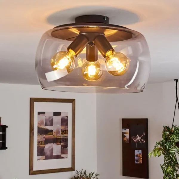 hofstein Plafonnier Palibatz Anthracite, 3 lumières* Lampes Modernes