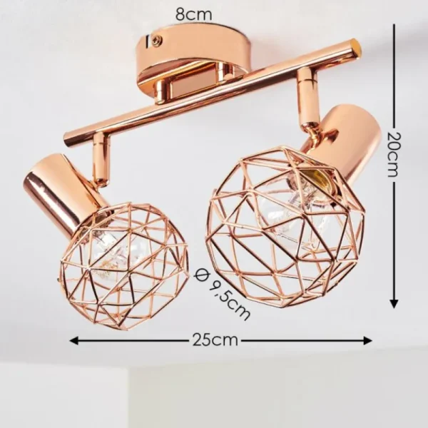 hofstein Plafonnier Palmira Cuivre, 2 lumières* Lampes Modernes