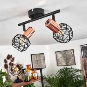 hofstein Plafonnier Palmira Cuivre, Noir, 2 lumières* Lampes Modernes