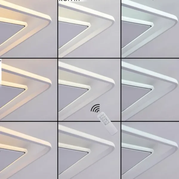 hofstein Plafonnier Panchita LED Blanc, 1 lumière, Télécommandes* Lampes Modernes