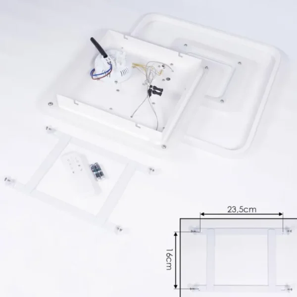 hofstein Plafonnier Panchita LED Blanc, 1 lumière, Télécommandes* Lampes Modernes