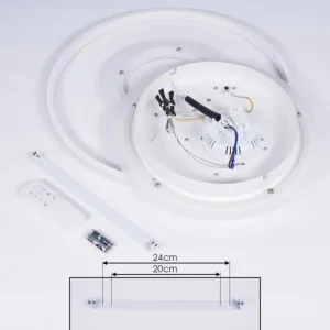 hofstein Plafonnier Panchita LED Blanc, 1 lumière, Télécommandes* Lampes Modernes