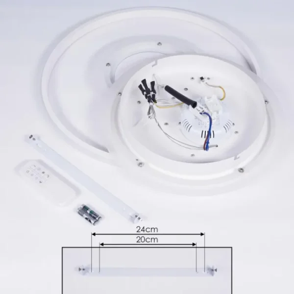 hofstein Plafonnier Panchita LED Blanc, 1 lumière, Télécommandes* Lampes Modernes