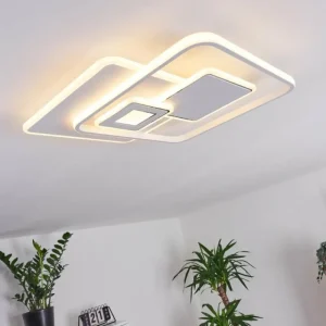 hofstein Plafonnier Panchita LED Blanc, 1 lumière, Télécommandes* Lampes Modernes