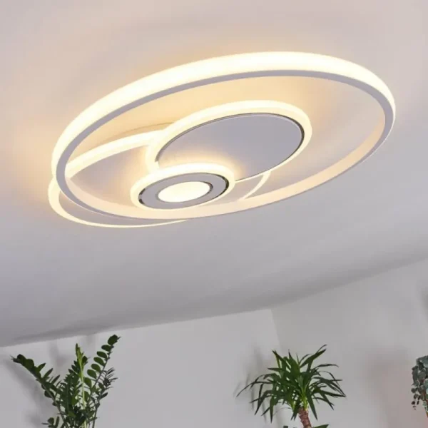 hofstein Plafonnier Panchita LED Blanc, 1 lumière, Télécommandes* Lampes Modernes
