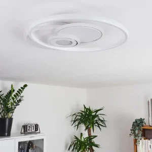 hofstein Plafonnier Panchita LED Blanc, 1 lumière, Télécommandes* Lampes Modernes