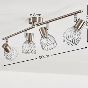 hofstein Plafonnier Parado Nickel mat, 4 lumières* Lampes Modernes