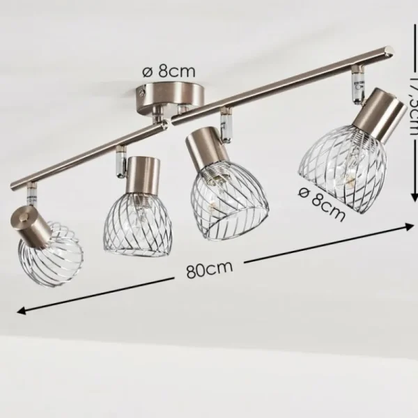 hofstein Plafonnier Parado Nickel mat, 4 lumières* Lampes Modernes