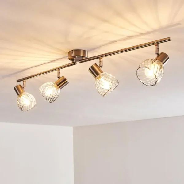 hofstein Plafonnier Parado Nickel mat, 4 lumières* Lampes Modernes
