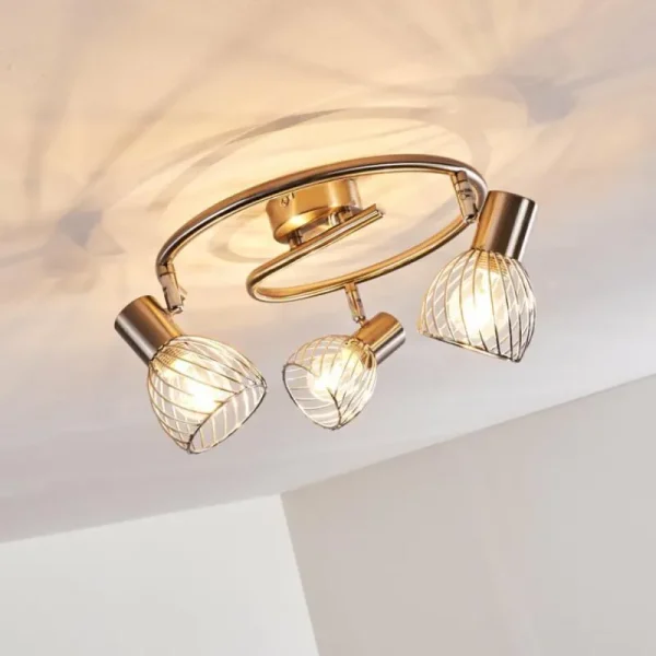 hofstein Plafonnier Parado Nickel mat, 3 lumières* Lampes Modernes