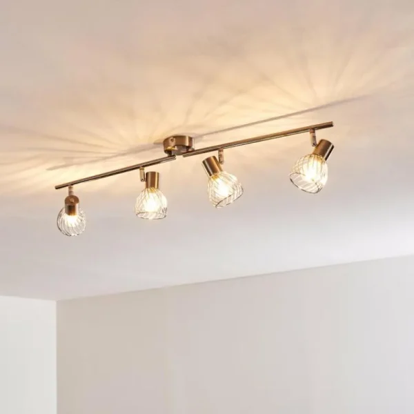 hofstein Plafonnier Parado Nickel mat, 4 lumières* Lampes Modernes