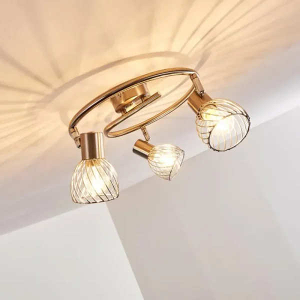 hofstein Plafonnier Parado Nickel mat, 3 lumières* Lampes Modernes