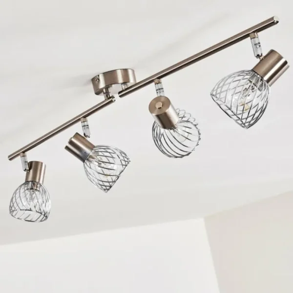 hofstein Plafonnier Parado Nickel mat, 4 lumières* Lampes Modernes