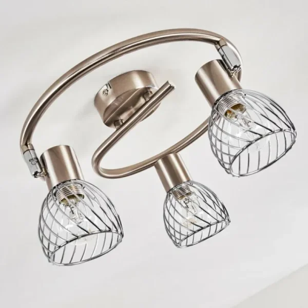 hofstein Plafonnier Parado Nickel mat, 3 lumières* Lampes Modernes