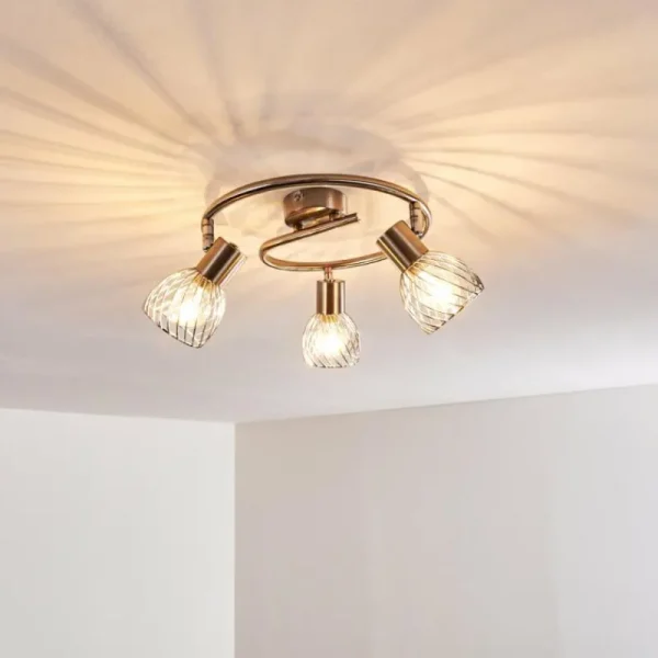 hofstein Plafonnier Parado Nickel mat, 3 lumières* Lampes Modernes