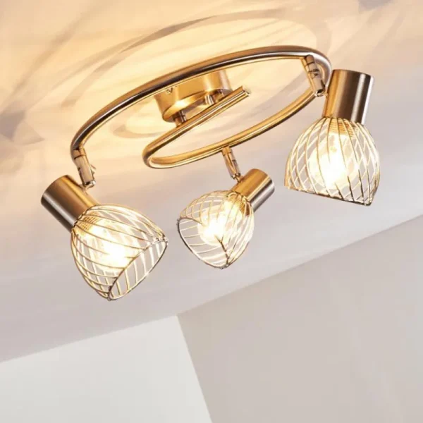 hofstein Plafonnier Parado Nickel mat, 3 lumières* Lampes Modernes