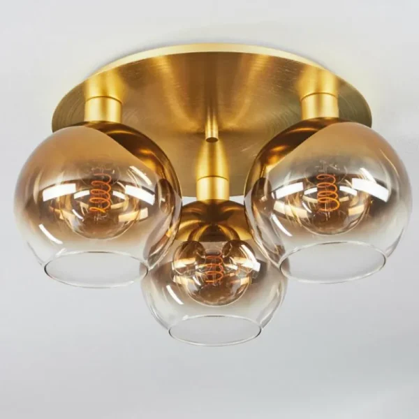 hofstein Plafonnier Pascal Laiton, 3 lumières* Lampes En Verre