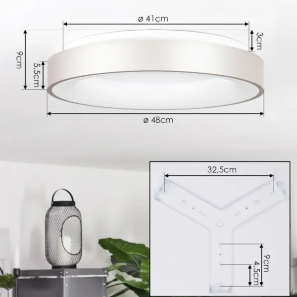 hofstein Plafonnier Playas LED Argenté, Blanc, 1 lumière* Lampes Modernes