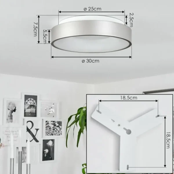 hofstein Plafonnier Playas LED Argenté, Blanc, 1 lumière* Lampes Modernes