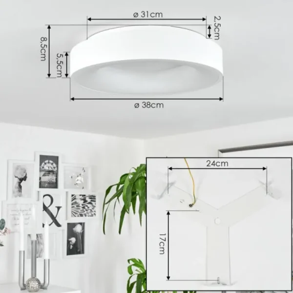 hofstein Plafonnier Playas LED Blanc, 1 lumière* Lampes Modernes