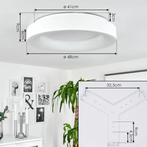 hofstein Plafonnier Playas LED Blanc, 1 lumière* Lampes Modernes